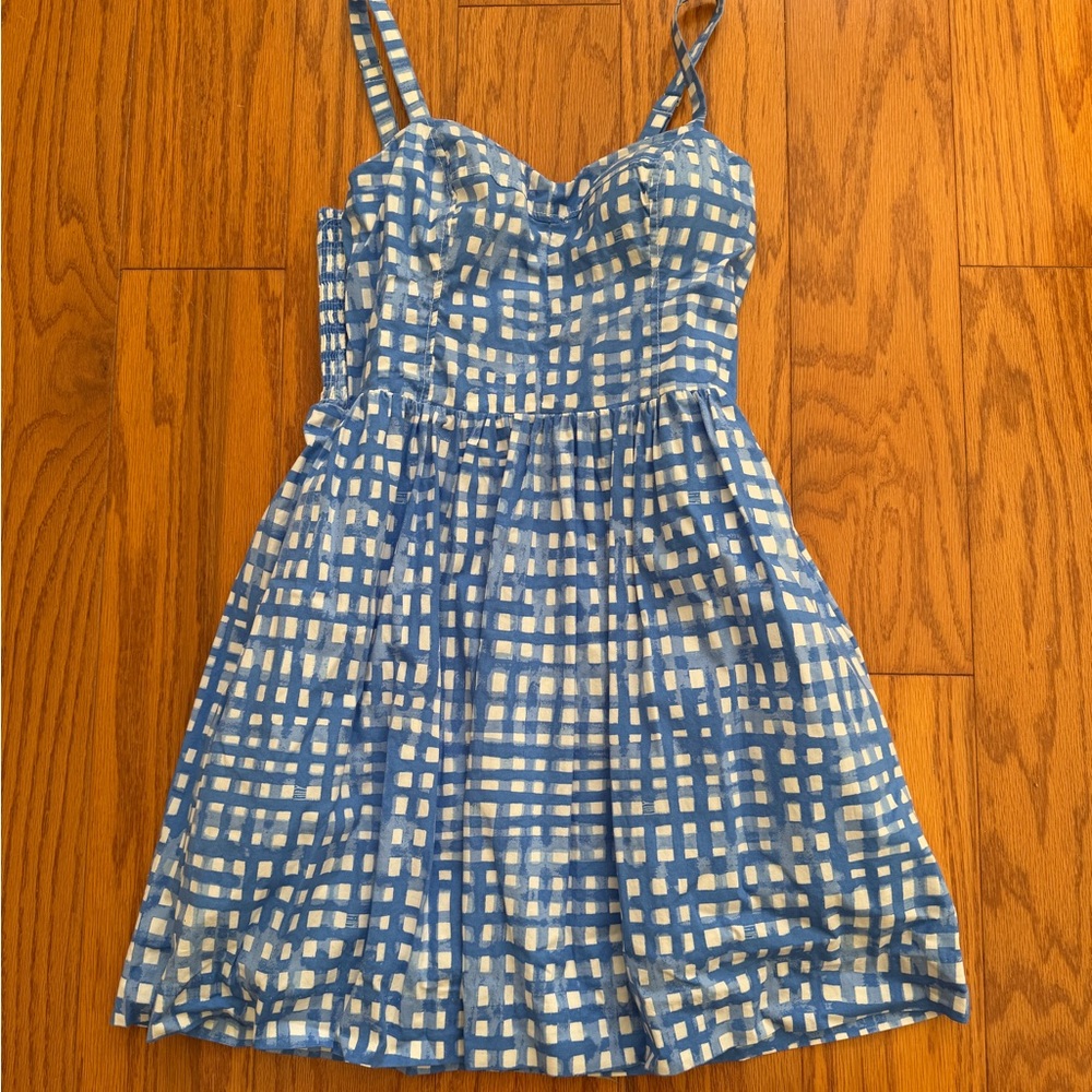 Lilly Pulitzer Blue and White Checkered Dress Pockets